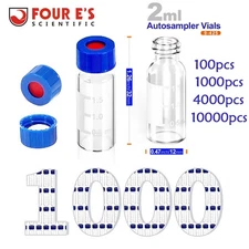 4000/10000Pcs 2mL Lab vial Autosampler Vials Glass Sample Vials with Screw Caps