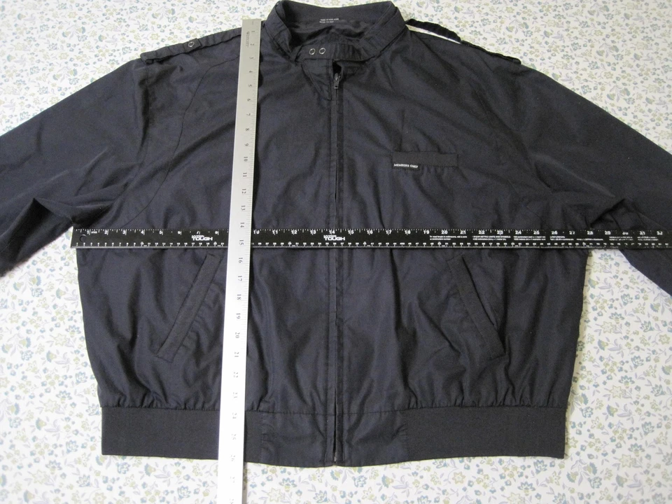 Vintage Members Only Jacket Mens 3XL Black Bomber Coat Nylon Windbreaker 80s - Image 2 of 4