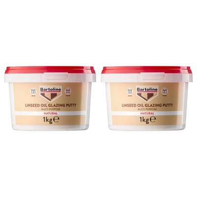 2x Bartoline Mehrzweck Leinöl Kitt Verglasung Holz Stahl natur 1kg