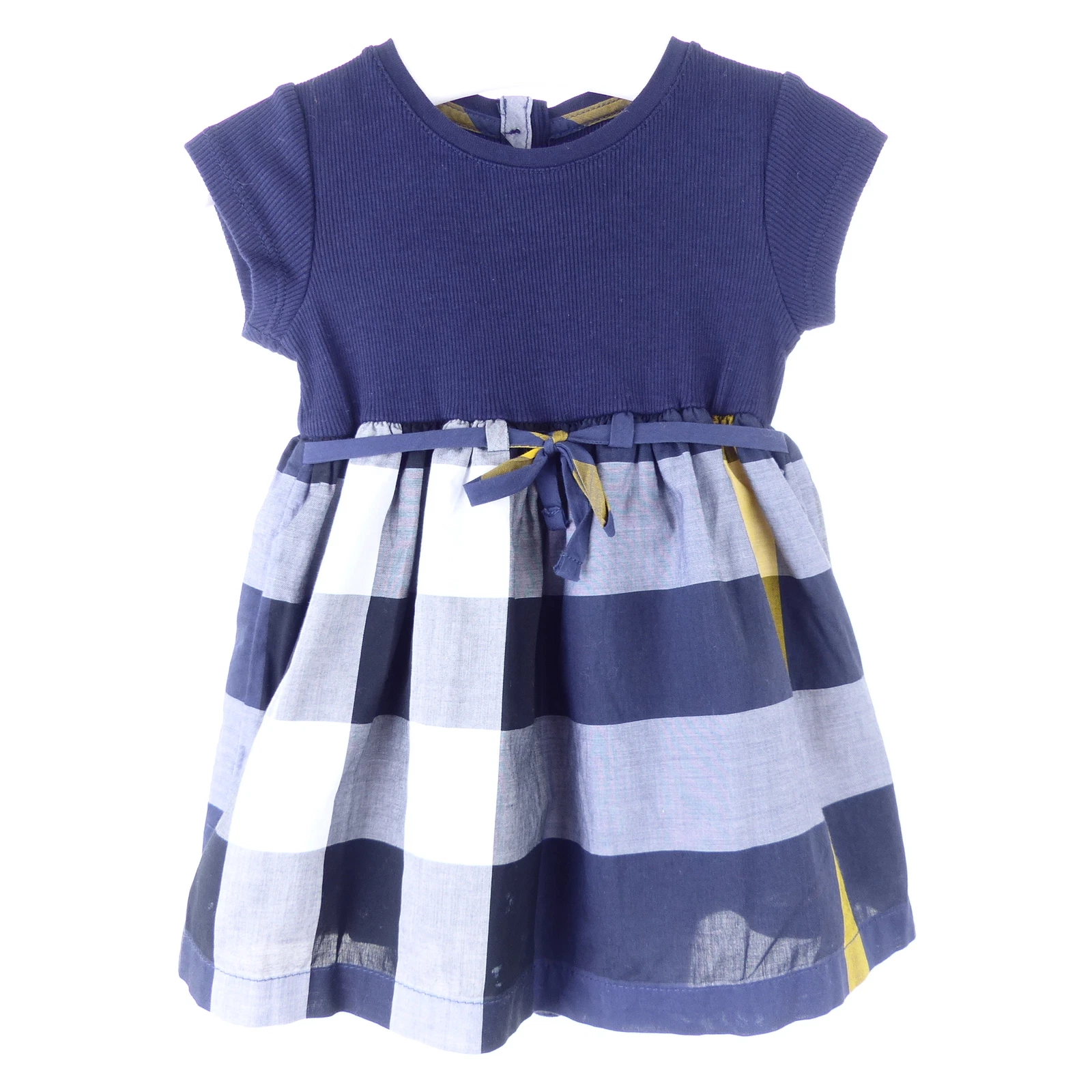 Burberry abito bambina dress blu bianco a quadri taglia 6M IT 68