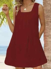 4XL Plus Size 20 - Bust:  49.3-51.6" - Burgundy Dress - Tunic Shift ✨Brand New