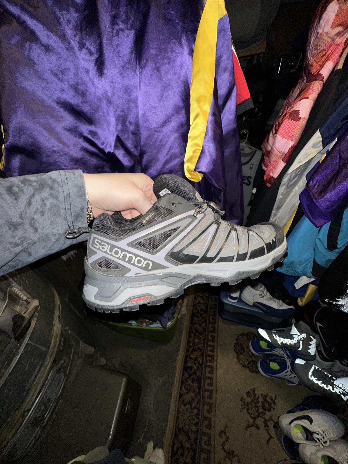 Salomon Mens X Ultra 3 Hiking Shoes Gray/ Black 398672 Goretex Contagrip Sz  10 | eBay