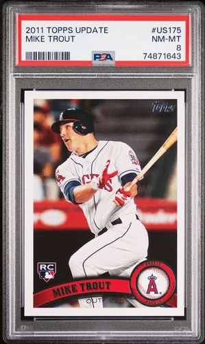 2011 Topps Update Baseball Mike Trout Rookie Card #US175 PSA MN-MT 8
