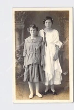 RPPC Real Photo Postcard Studio Portrait Women #9 Eva And Beulah Sisters