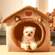Dog House Kennel Pet Dog Cat Bed for Cats Dogs Winter Warm Plush Bed Nest Large