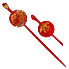 Japanese Geisha Kanzashi Hair Stick Hairpin Red Ume Cherry Blossom Made in Japan
