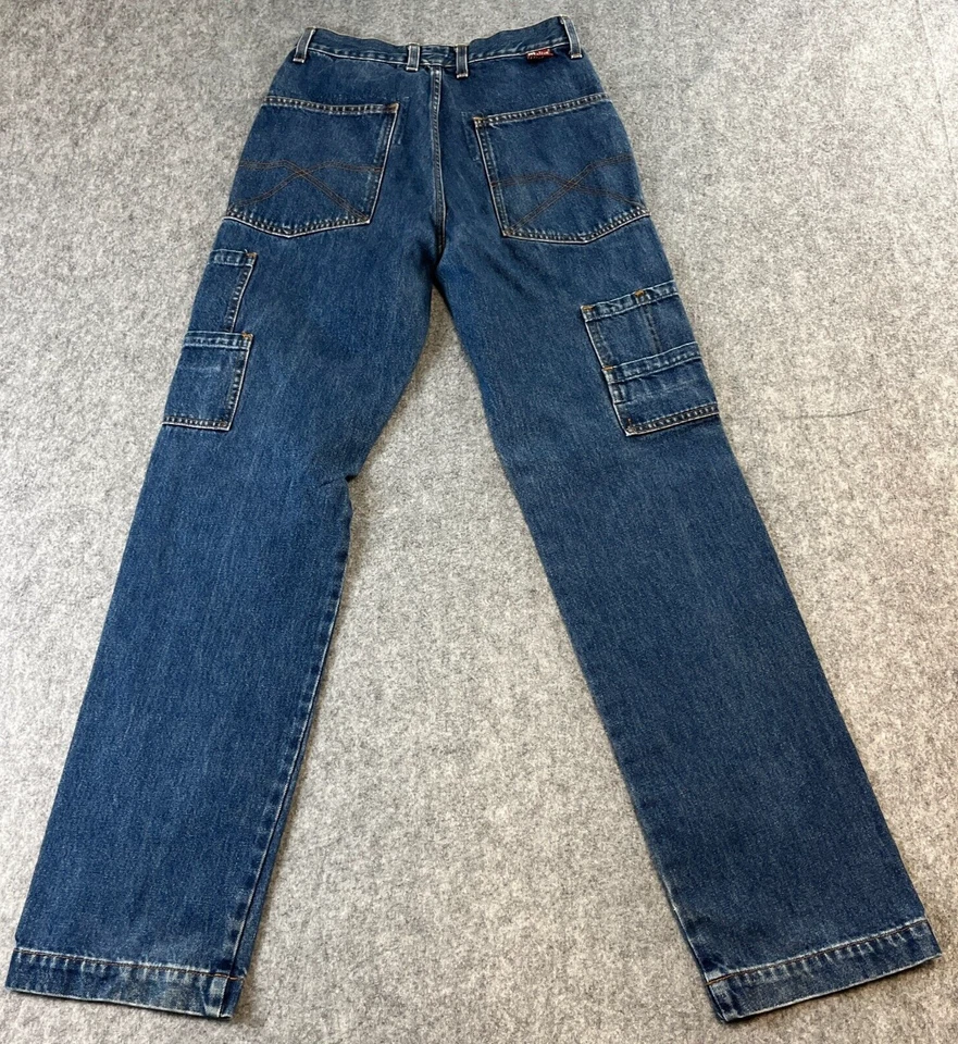Jeans cargo Meltin Pot vintage 27 32 * Carpintero lavado oscuro azul bolsillo de corte Foto 2 de 4