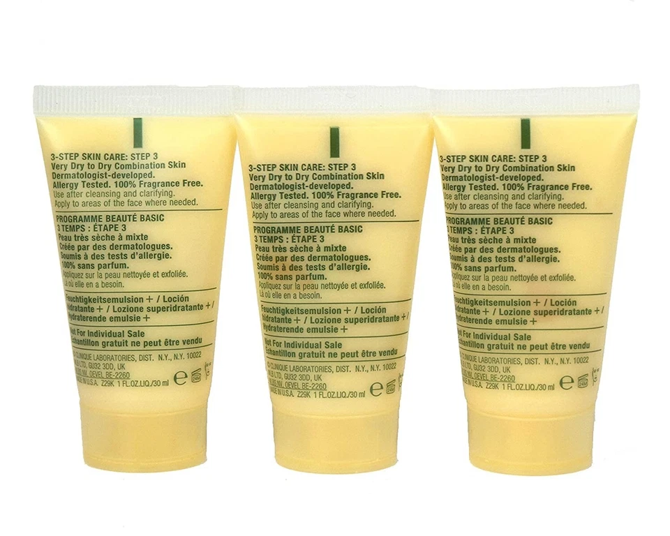 3 x Clinique Dramatically Different Moisturizing Lotion + Tube 1 oz = 3 oz NEW - Image 2 of 2