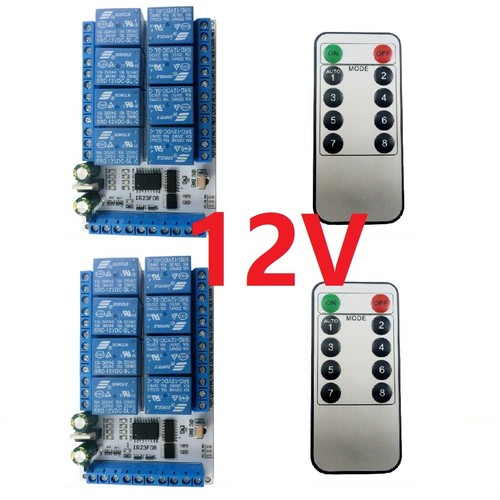 2x DC 5V 12V 8ch IR controllo infrarossi timer ritardo relè di blocco autobloccante - Foto 12 di 12