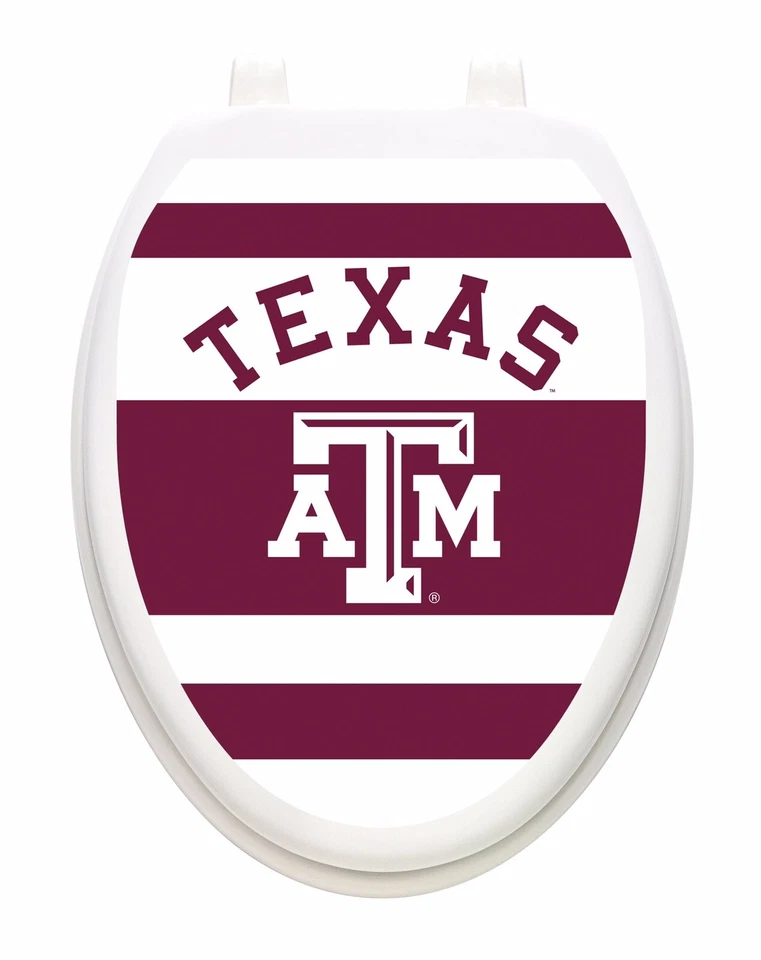 Officially Licensed NCAA-Texas A&M Aggies- Toilet Tattoos, Elongated - Image 3 of 4