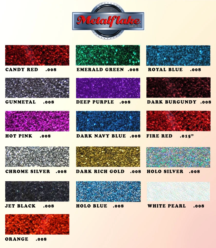 METAL FLAKE GLITTER MIXED 5 COLOUR SAMPLE PACK CUSTOM METALFLAKE