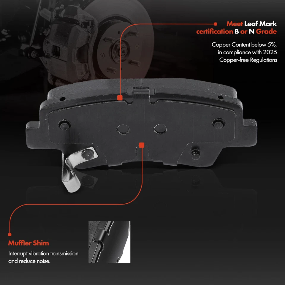 Задний тормозной суппорт с кронштейном и керамическими тормозными колодками для Hyundai Accent 2012-2017 - Изображение 2 из 4