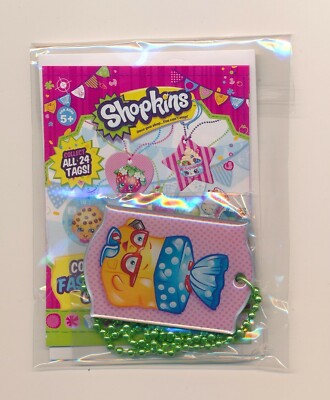 SHOPKINS FASHION TAGS SINGLE #13 BREAD HEAD (GREEN CHAIN)