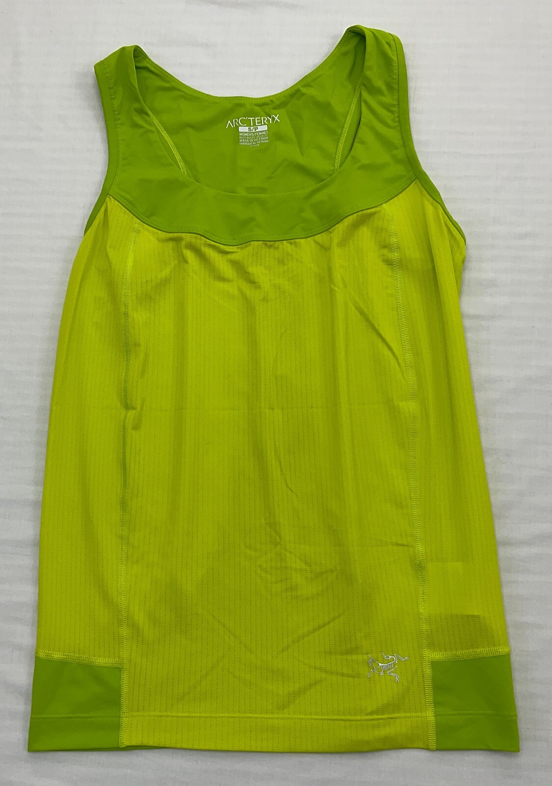 Canotta donna ARC'TERYX palestra bodybuilding escursionismo canotta senza maniche verde taglia S NUOVA