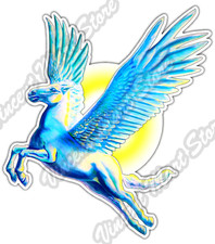 Winged Horse Pegasus Fantasy Mythical Sky Car Bumper Vinyl Sticker Decal 4"X5"