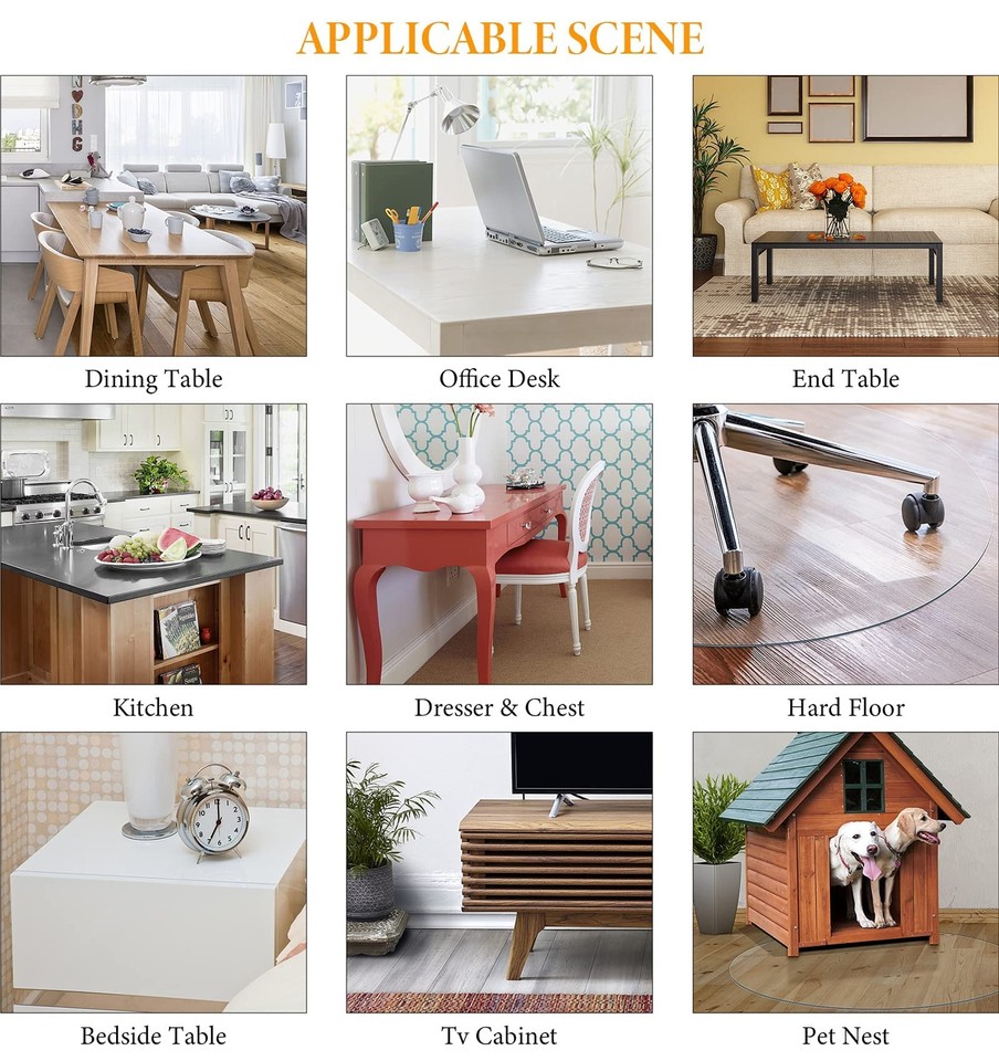 Deep Dream 1.5mm Clear Desk Cover Protector 43×95 Inch Clear Desk Cover