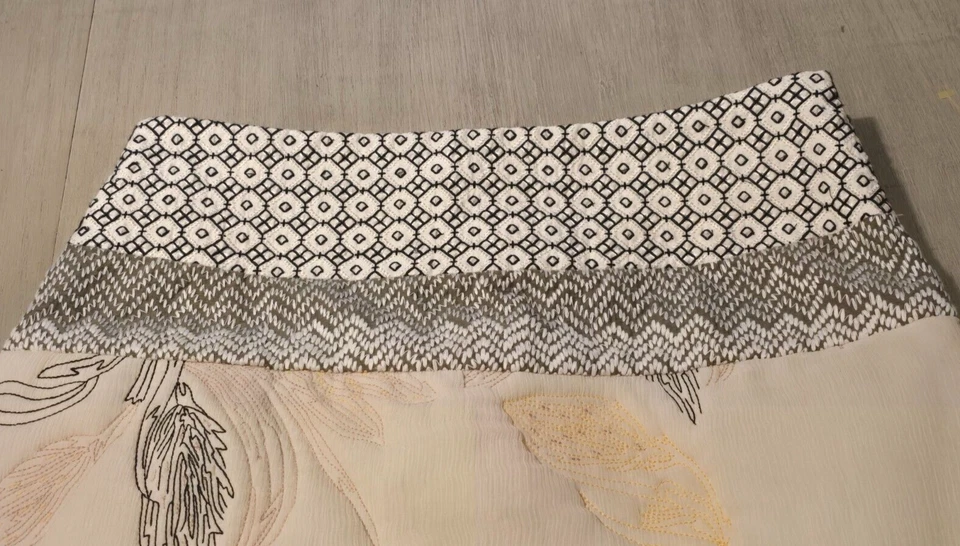 Falda Tory Burch "ninian" Talla 4 Acolchada Floral Amarillo Gris Blanco Foto 3 de 4