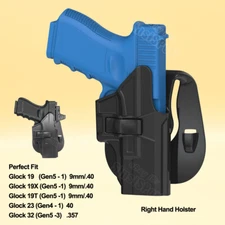 OWB Tactical Holster Fits Glock 19 23 32 19X 19C MOS 9mm 40 357 Gen 1-5