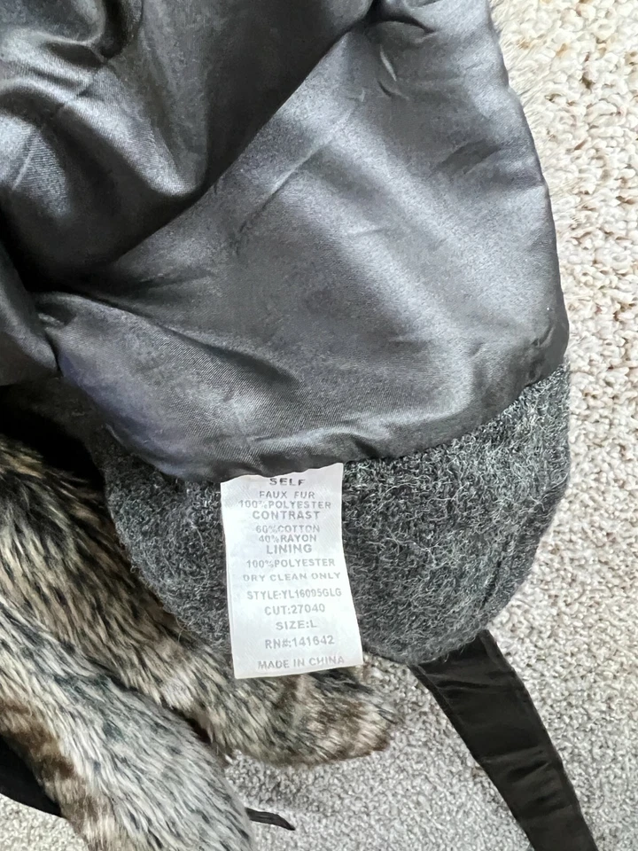 YA Los Angeles Faux Fur Vest Women's Size L Faux Fur Open Front Belted Vest  - Image 3 of 4