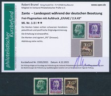 Zante znaczki lotnicze 1943** czarny nadruk Michel 1-3 I odkrycie (S25381)