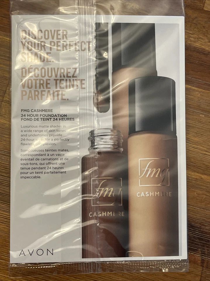 Avon fmg Cashmere 24 Hour Liquid Foundation Samples (4) TAN - DEEP Shades - Image 2 of 2
