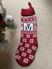Matalan Knitted Christmas Stocking Letter/Initial M
