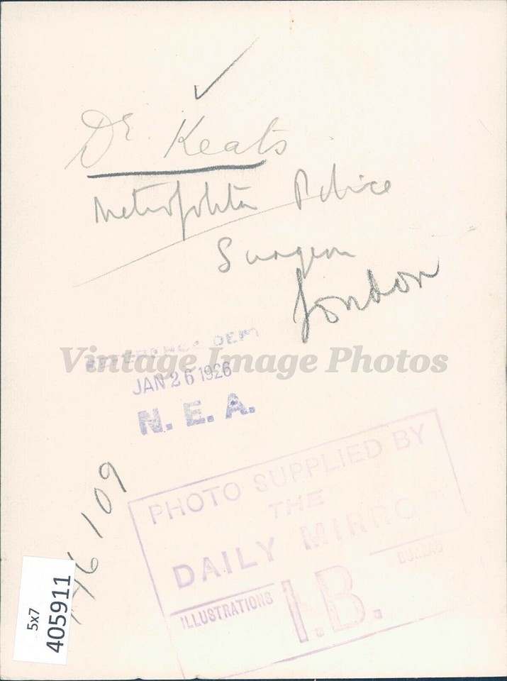 1936 Dr Keats Metropolitan Police Surgeon London Business Man Vintage