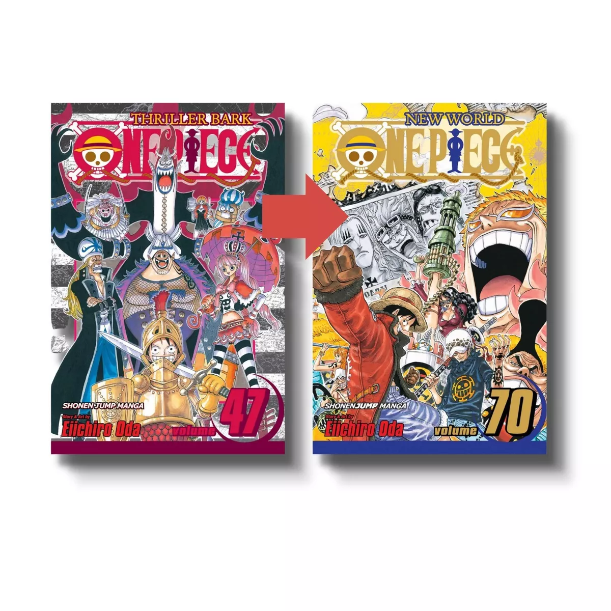 One Piece Manga Set 3 47-70, Thriller Bark to New World - Collection Set  English