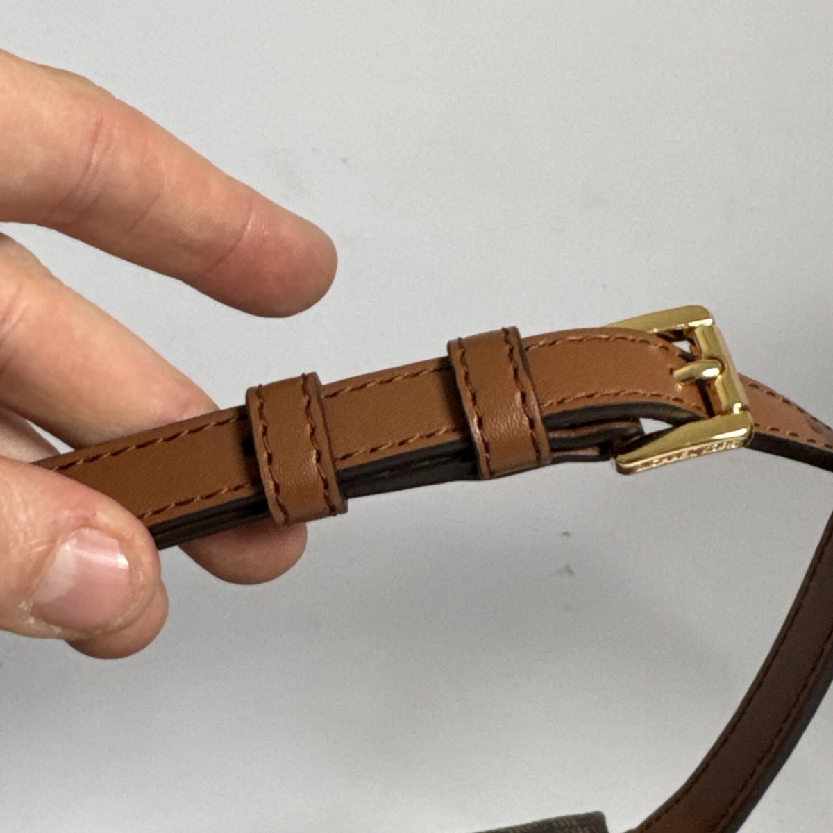 Michael Kors Lucie Brown Leather Saddle Crossbody Bag Purse for