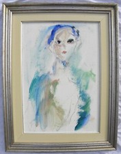 Ernesto TRECCANI (Milano 1920-2009) Ragazza OLIO su TELA cm 50x35 cornice 68x53