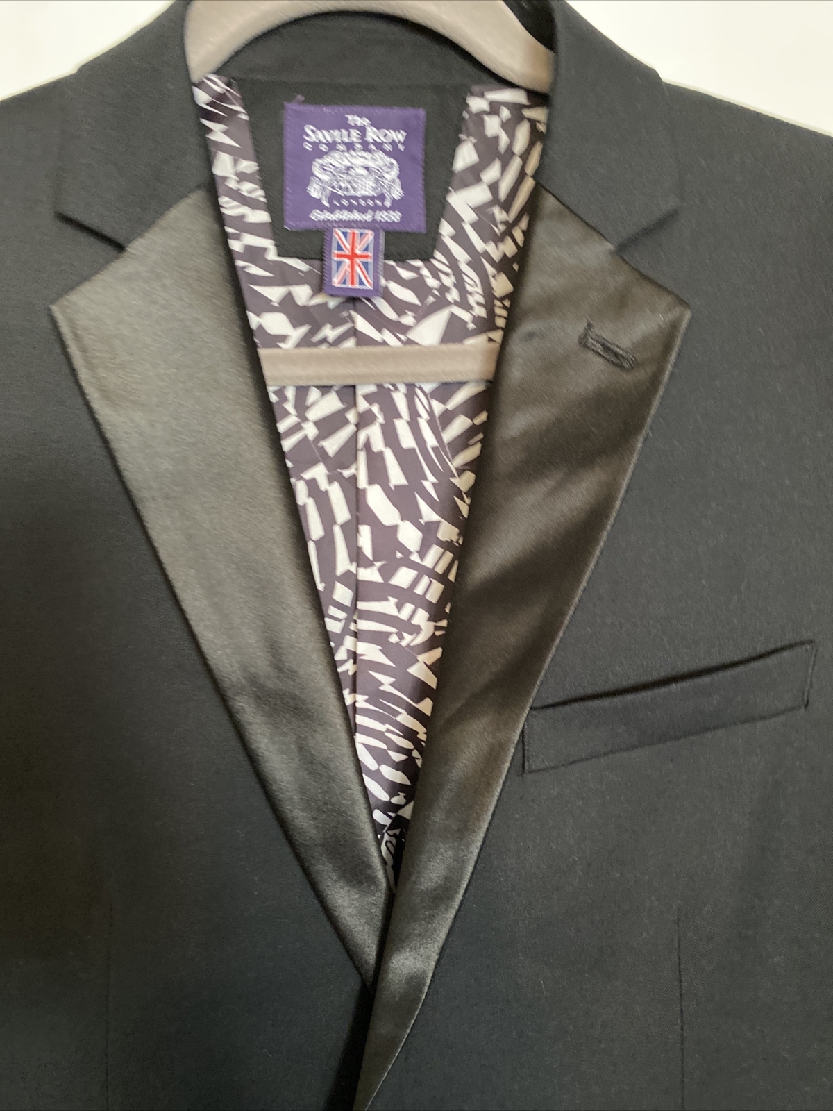 FILA Giacca tuta uomo The Savile Row Company nera tinta unita due bottoni tacca risvolto 38S