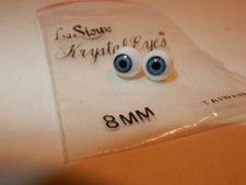 8 MM BLUE EYES PAIR FOR ANTIQUE MIGNONETTE GERMAN BISQUE COMPOSITION SMALL SIZE