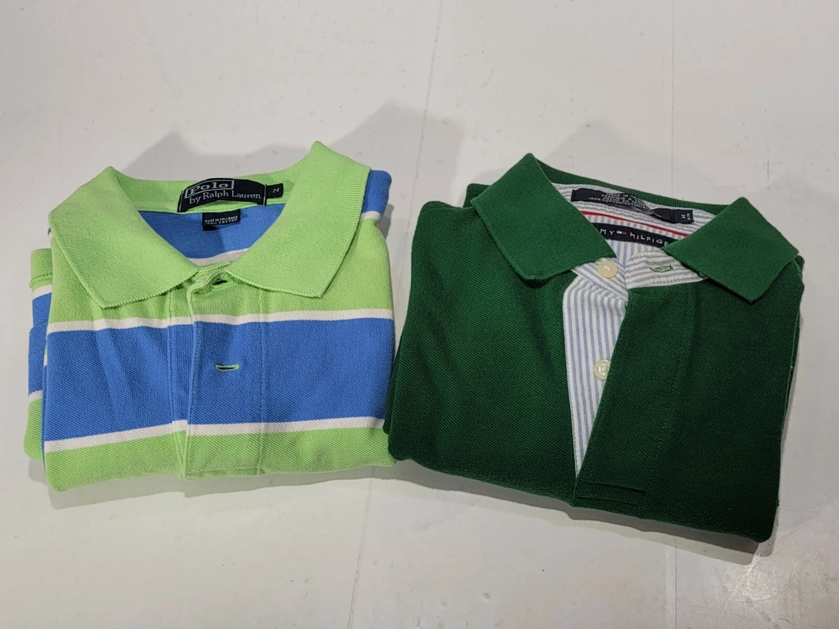 Udlevering Chip flåde Vintage 90s Ralph Lauren &amp; Tommy Hilfiger Polo Striped Shirts Size  Medium | eBay