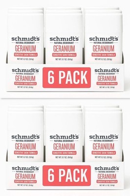 12 Schmidt's GERANIUM FLOWER Natural Deodorant .70 TRAVEL SIZE Sealed