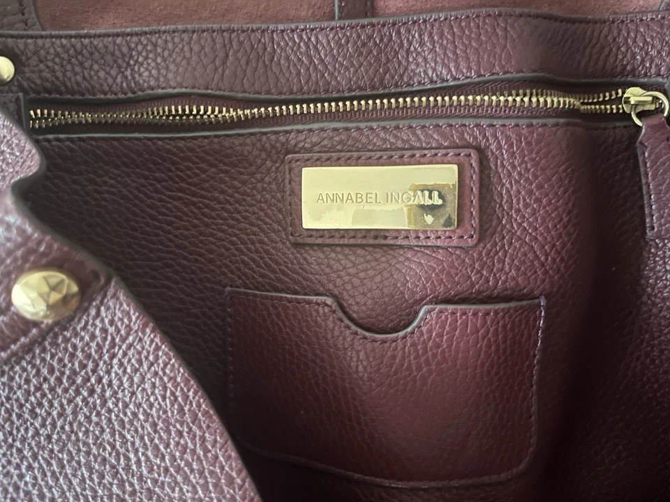 Bolso de Mano Annabel Ingall Berenjena Shopper Cuero Guijarro Foto 4 de 4