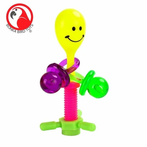 2256 Smiley Spinner Foot Talon Cage Bonka Bird Toys Plastic Durable Pet Toy - Picture 1 of 2