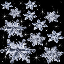 70 Pcs Crystal Snowflake Hanging Ornaments Clear Acrylic Christmas Tree Ornament