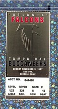 Hardy Nickerson 15tack Ticket 11-9-1997 Bucs Falcons Brad Culpepper 3sk Dunn 2TD