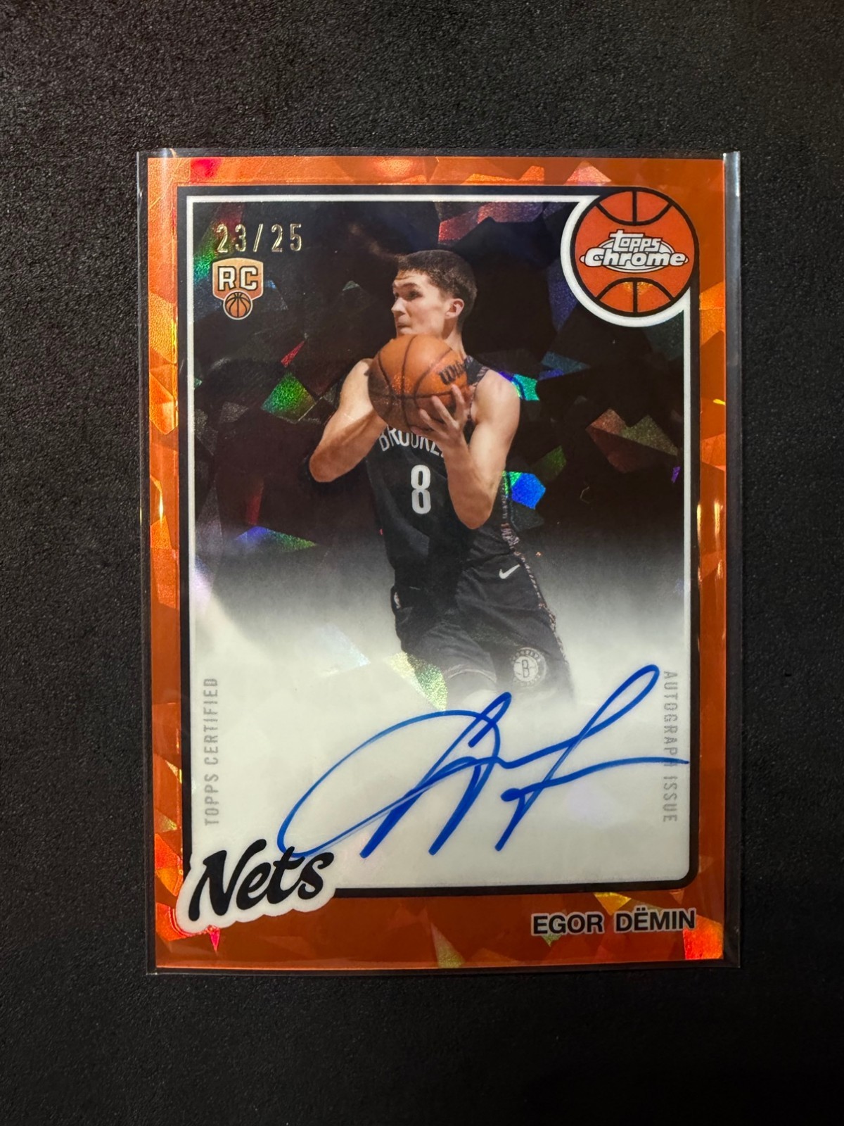 2025-26 Topps Chrome Egor Demin 1980 Auto Orange 23/25 80TBA-ED