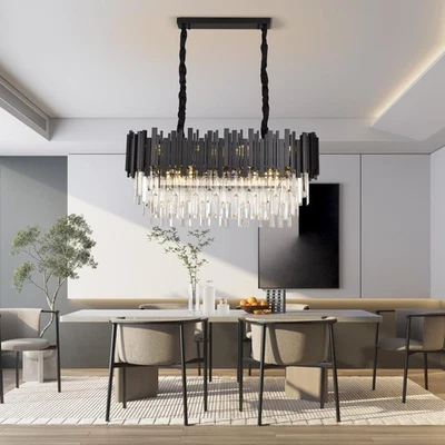 Modern LED Kristall Kronleuchter,Luxus Kristall Kronleuchter Für Esszimmer 80CM - Bild 1 von 4