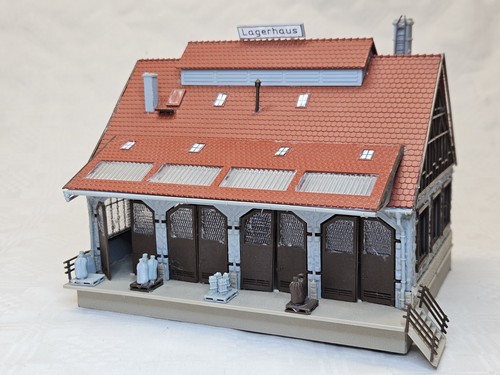 VOLLMER 54076 H0 COBERTIZO DE MERCANCÍAS / ALMACÉN terminado de construir DEFECTOS VINTAGE  | Zustand: Gebraucht