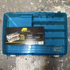 Plano 1155-86 Double Layer Satchel Tackle Box Plastic Blue/White 6 Dividers