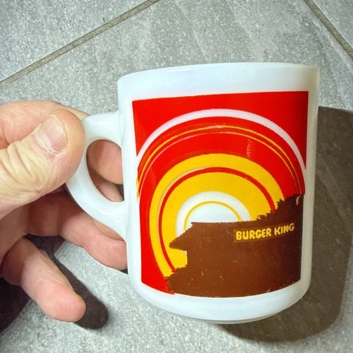 Burger King 1977 Milk Glass Coffee Mug Cup Vintage Have It Your Way