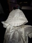 White Baptism Christening Outfit Baby Boy Overalls, Shirt With Bowtie Hat 9M — photo 4