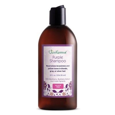 Just Nutritive Purple Toning Shampoo for Blonde, Gray, White, Silver, and Bleach