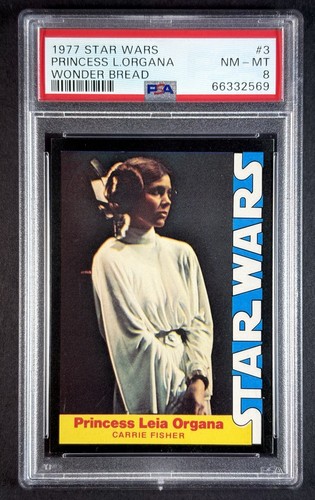 1977 Wonder Bread Star Wars #3 Princess Leia Organa — PSA 8