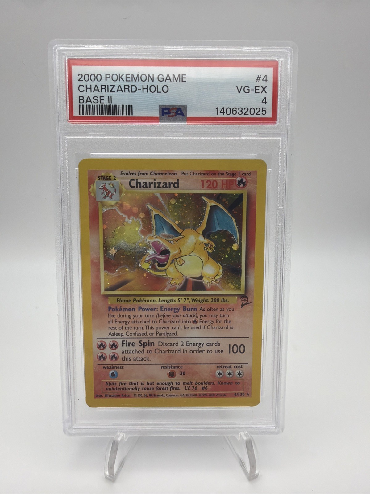 Pokémon TCG Charizard Base Set 2 Holo Rare Card 4/130 PSA 4