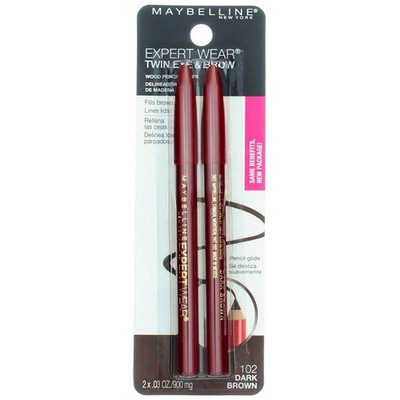 Maybelline Expert Wear Twin Eye & Brow Eyeliner Pencil, Dark Brown 102, Water...