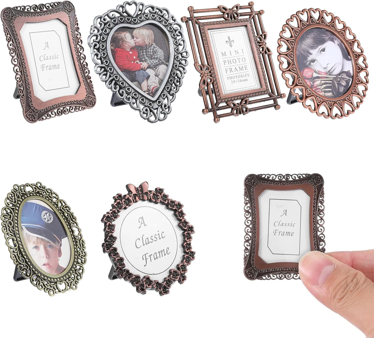 6 Pcs Mini Vintage Picture Frame,1 Inch Size Picture Frames Tiny