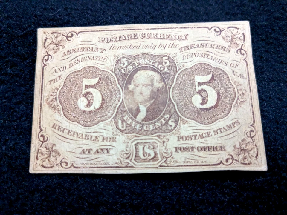 Scarce FIRST Issue 5 Cents POSTAL Fractional Currency XF. #15 - Image 2 of 4